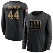 Women's Cam Skattebo New York Giants Black 2020 Salute To Service Sideline Performance Long Sleeve T-Shirt