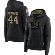 Women's Cam Skattebo New York Giants Black 2020 Salute to Service Sideline Performance Pullover Hoodie