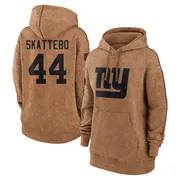 Women's Cam Skattebo New York Giants Brown 2023 Salute To Service Pullover Hoodie