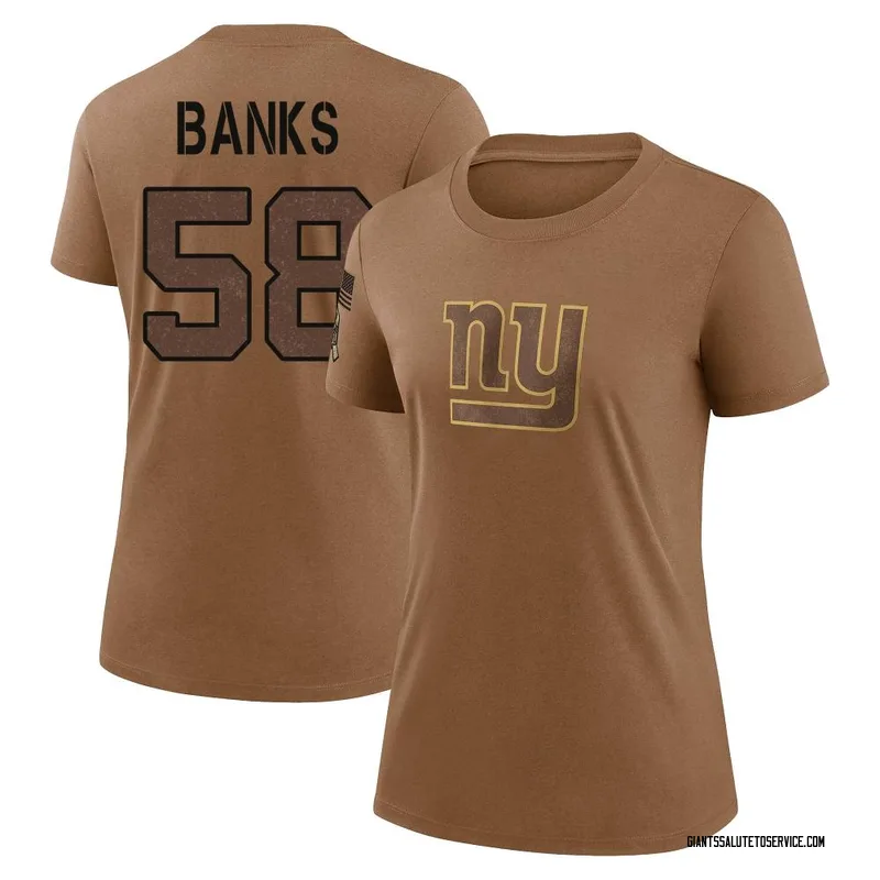 Women's Carl Banks New York Giants Legend Brown 2023 Salute To Service Performance T-Shirt