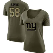 Women's Carl Banks New York Giants Legend Olive Salute to Service Scoop Neck T-Shirt