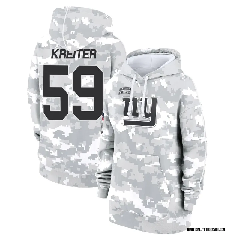 Women's Casey Kreiter New York Giants Camo Arctic 2024 Salute to Service Club Fleece Pullover Hoodie