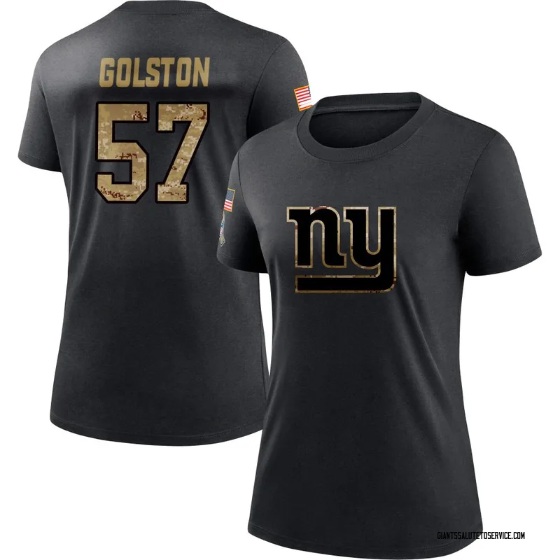Women's Chauncey Golston New York Giants Black 2020 Salute To Service Performance T-Shirt