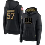 Women's Chauncey Golston New York Giants Black 2020 Salute to Service Sideline Performance Pullover Hoodie