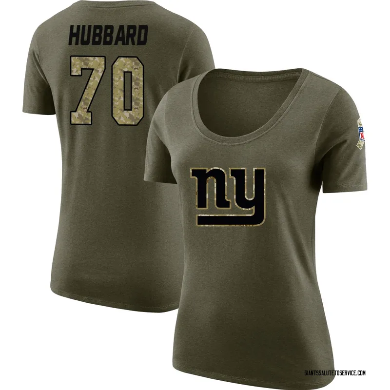Women's Chris Hubbard New York Giants Legend Olive Salute to Service Scoop Neck T-Shirt
