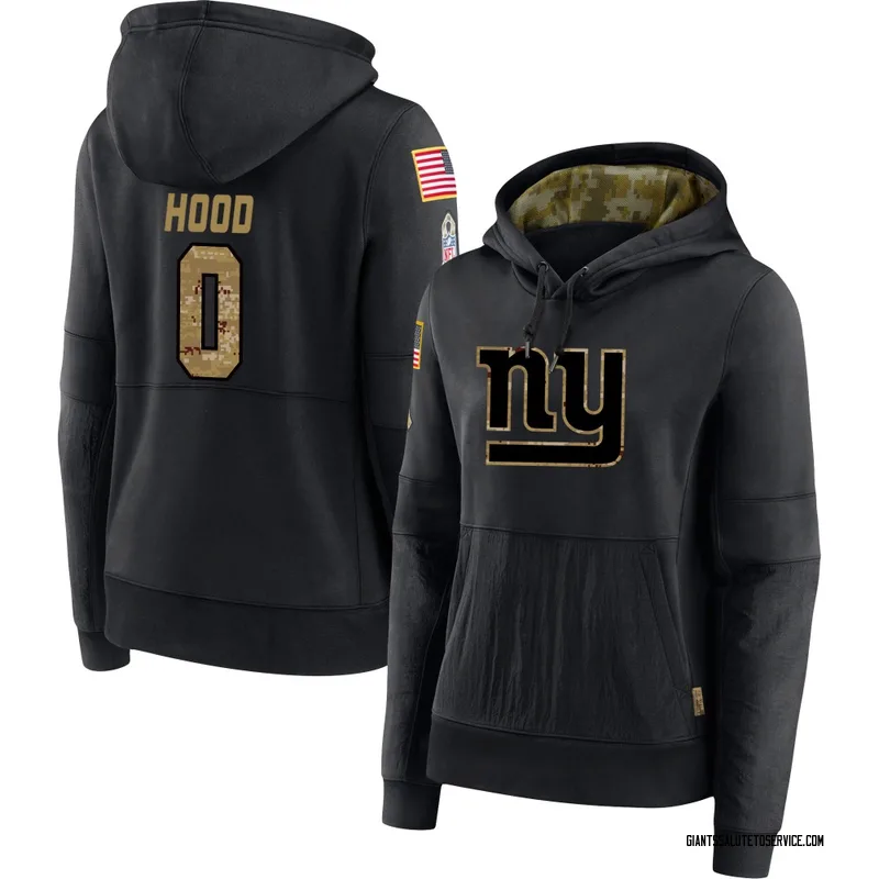 Women's Colton Hood New York Giants Black 2020 Salute to Service Sideline Performance Pullover Hoodie