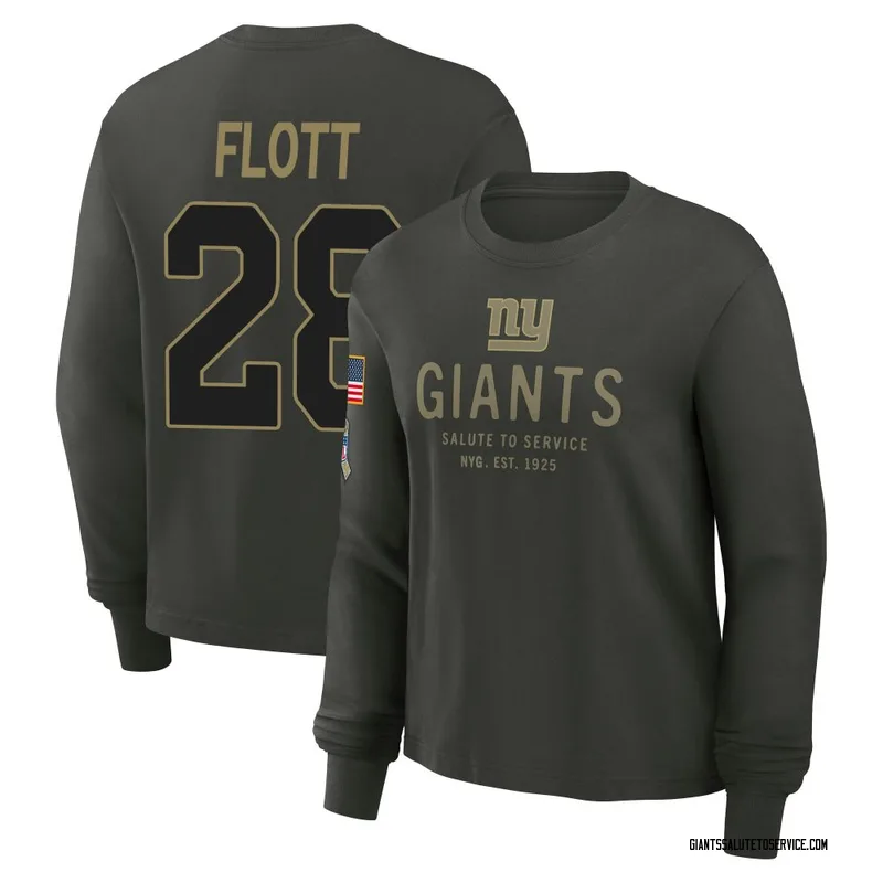 Women's Cor'Dale Flott New York Giants Green Dark/ 2025 Salute to Service Sideline Long Sleeve T-Shirt