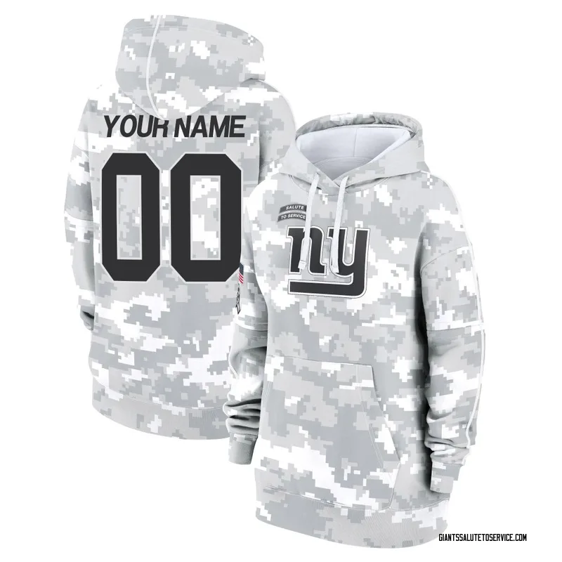 Women's Custom New York Giants Camo Arctic 2024 Salute to Service Club Fleece Pullover Hoodie