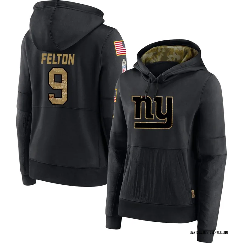 Women's Da'Quan Felton New York Giants Black 2020 Salute to Service Sideline Performance Pullover Hoodie