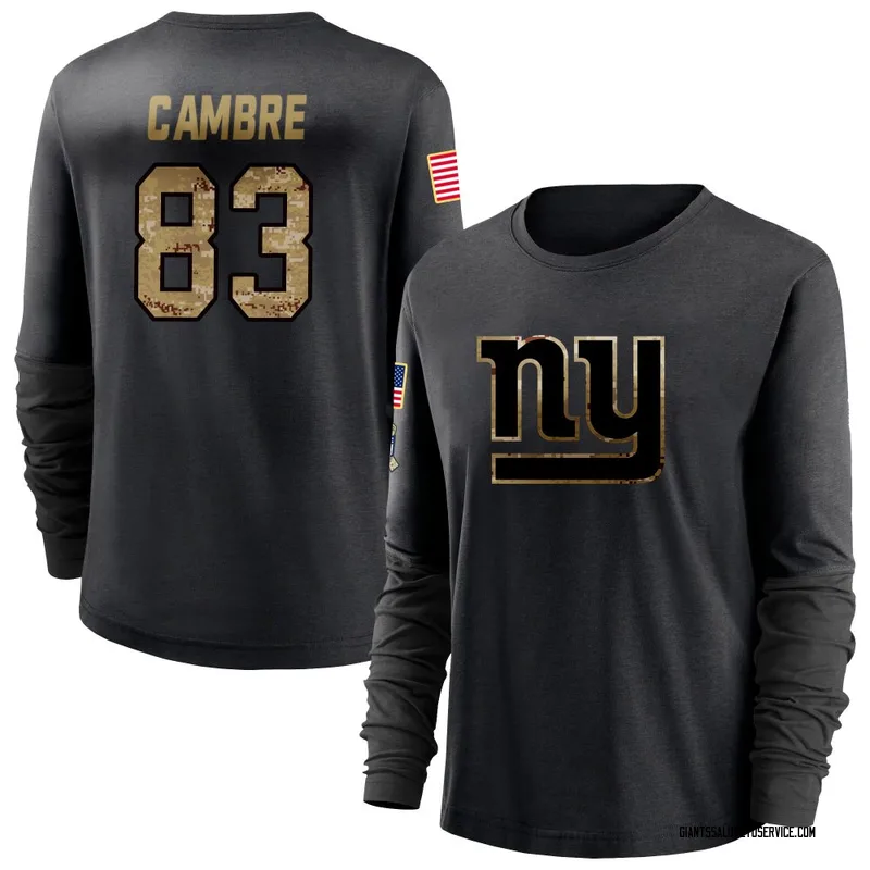 Women's Dalen Cambre New York Giants Black 2020 Salute To Service Sideline Performance Long Sleeve T-Shirt