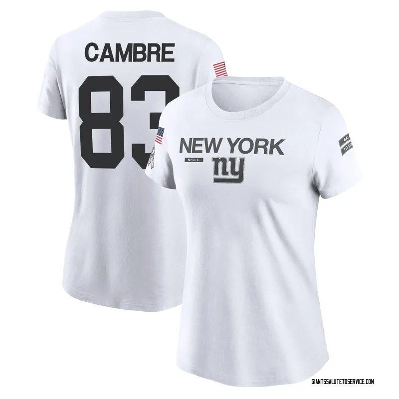 Women's Dalen Cambre New York Giants Legend White 2024 Salute to Service Performance T-Shirt