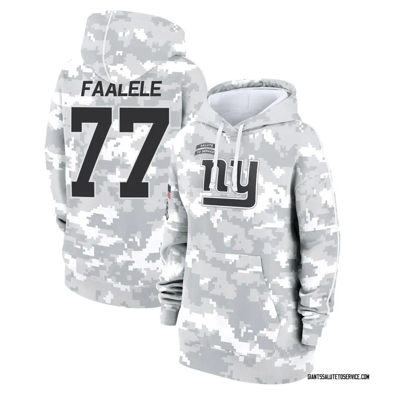 Women's Daniel Faalele New York Giants Camo Arctic 2024 Salute to Service Club Fleece Pullover Hoodie