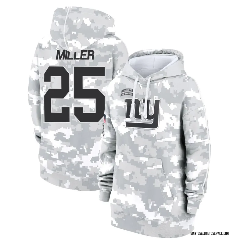 Women's Dante Miller New York Giants Camo Arctic 2024 Salute to Service Club Fleece Pullover Hoodie