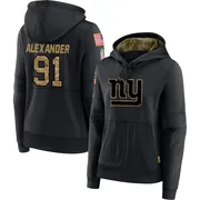 Women's Darius Alexander New York Giants Black 2020 Salute to Service Sideline Performance Pullover Hoodie