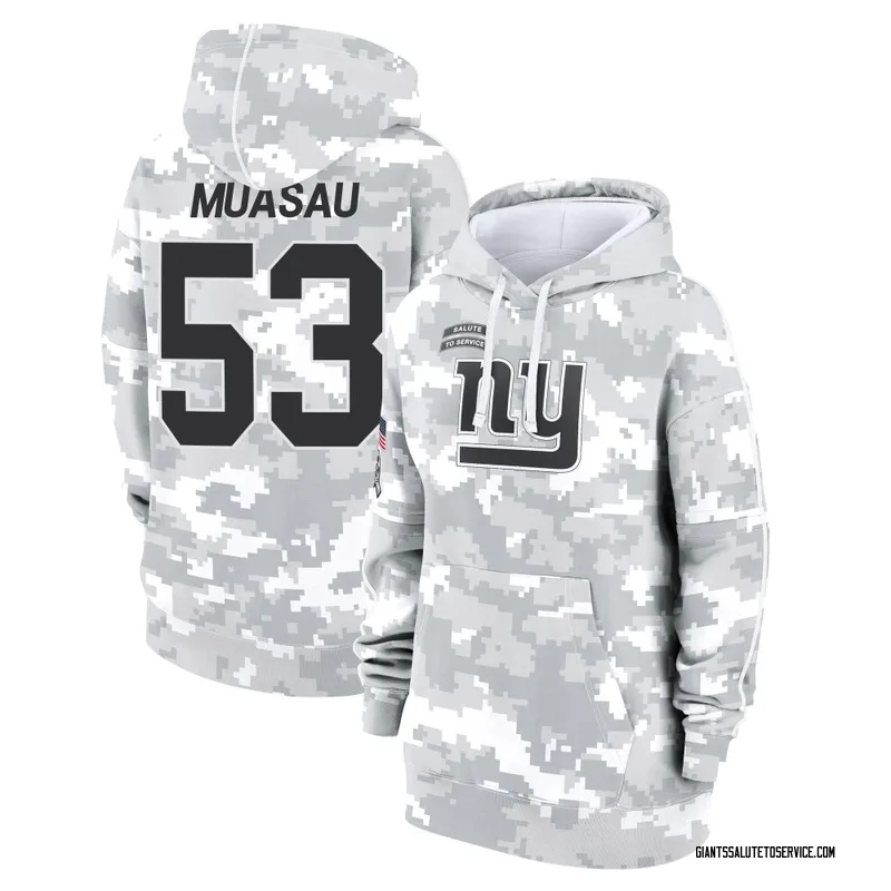 Women's Darius Muasau New York Giants Camo Arctic 2024 Salute to Service Club Fleece Pullover Hoodie