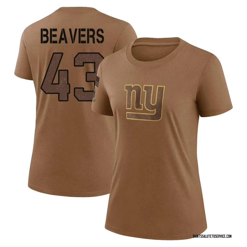 Women's Darrian Beavers New York Giants Legend Brown 2023 Salute To Service Performance T-Shirt