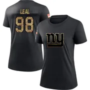 Women's DeMarvin Leal New York Giants Black 2020 Salute To Service Performance T-Shirt