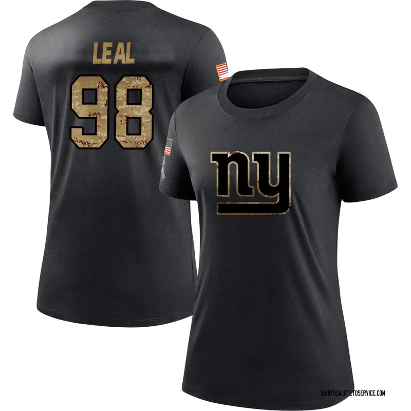 Women's DeMarvin Leal New York Giants Black 2020 Salute To Service Performance T-Shirt