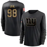 Women's DeMarvin Leal New York Giants Black 2020 Salute To Service Sideline Performance Long Sleeve T-Shirt