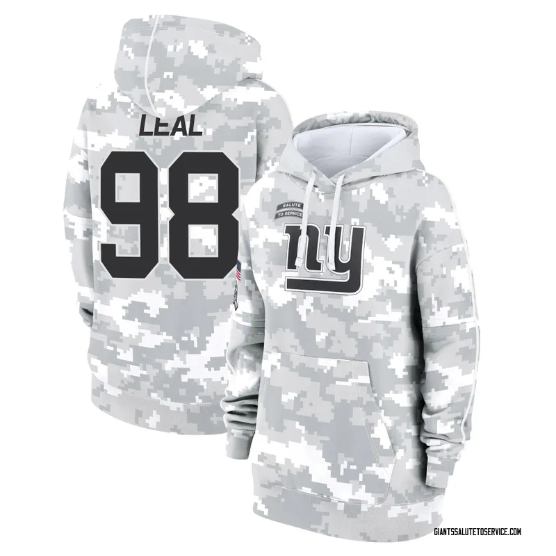 Women's DeMarvin Leal New York Giants Camo Arctic 2024 Salute to Service Club Fleece Pullover Hoodie