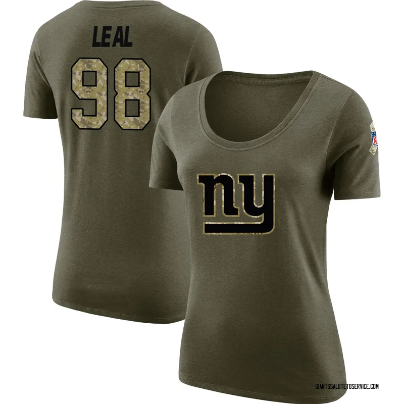 Women's DeMarvin Leal New York Giants Legend Olive Salute to Service Scoop Neck T-Shirt