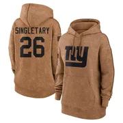 Women's Devin Singletary New York Giants Brown 2023 Salute To Service Pullover Hoodie