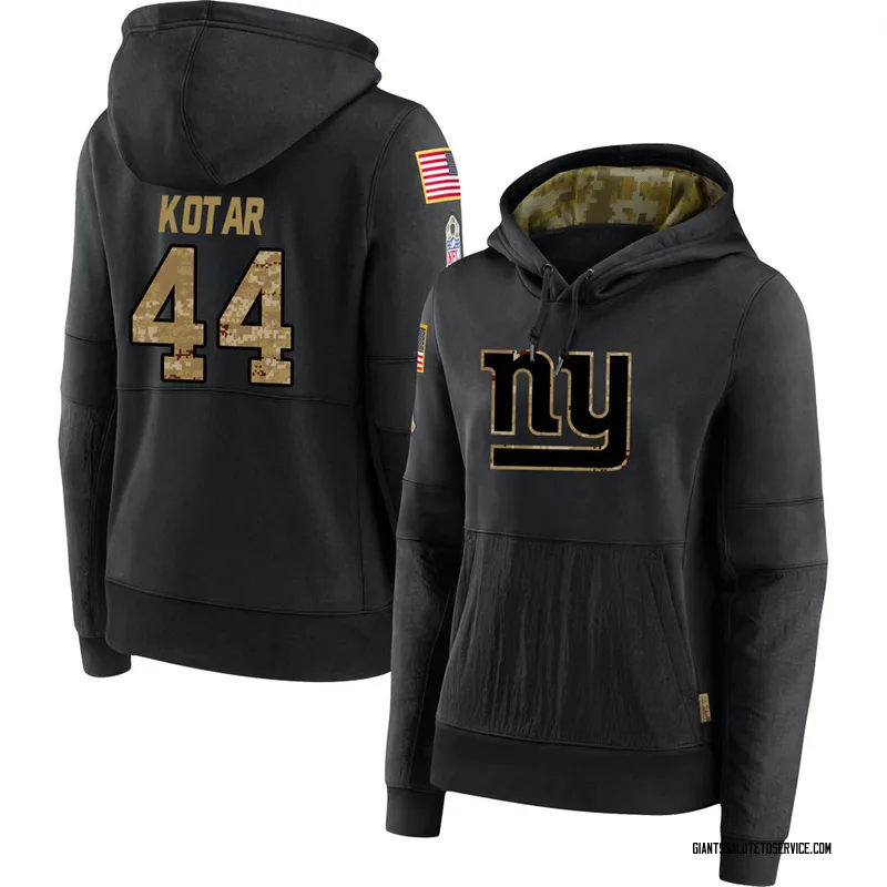 Women's Doug Kotar New York Giants Black 2020 Salute to Service Sideline Performance Pullover Hoodie