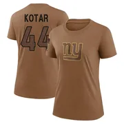 Women's Doug Kotar New York Giants Legend Brown 2023 Salute To Service Performance T-Shirt