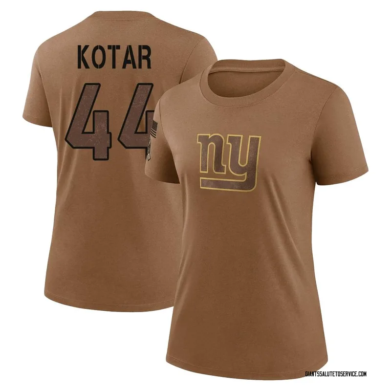 Women's Doug Kotar New York Giants Legend Brown 2023 Salute To Service Performance T-Shirt