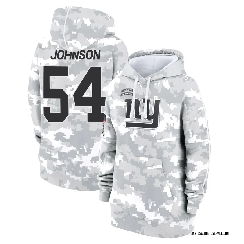 Women's Dyontae Johnson New York Giants Camo Arctic 2024 Salute to Service Club Fleece Pullover Hoodie
