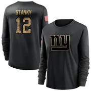Women's Eddie Stanky New York Giants Black 2020 Salute To Service Sideline Performance Long Sleeve T-Shirt