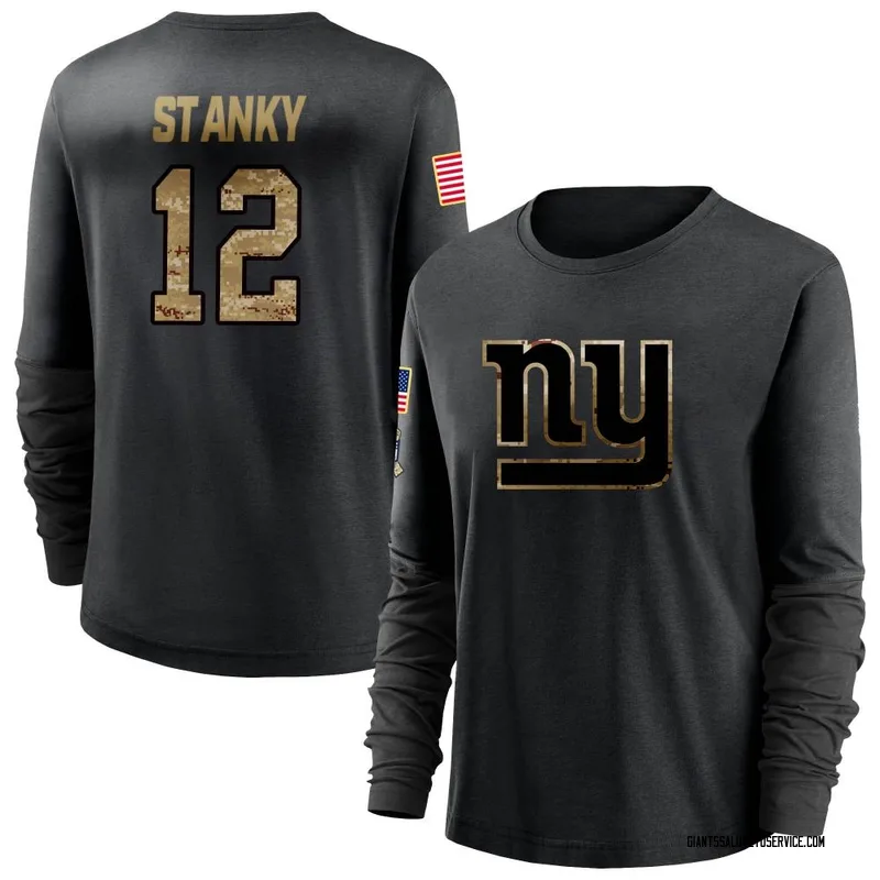 Women's Eddie Stanky New York Giants Black 2020 Salute To Service Sideline Performance Long Sleeve T-Shirt