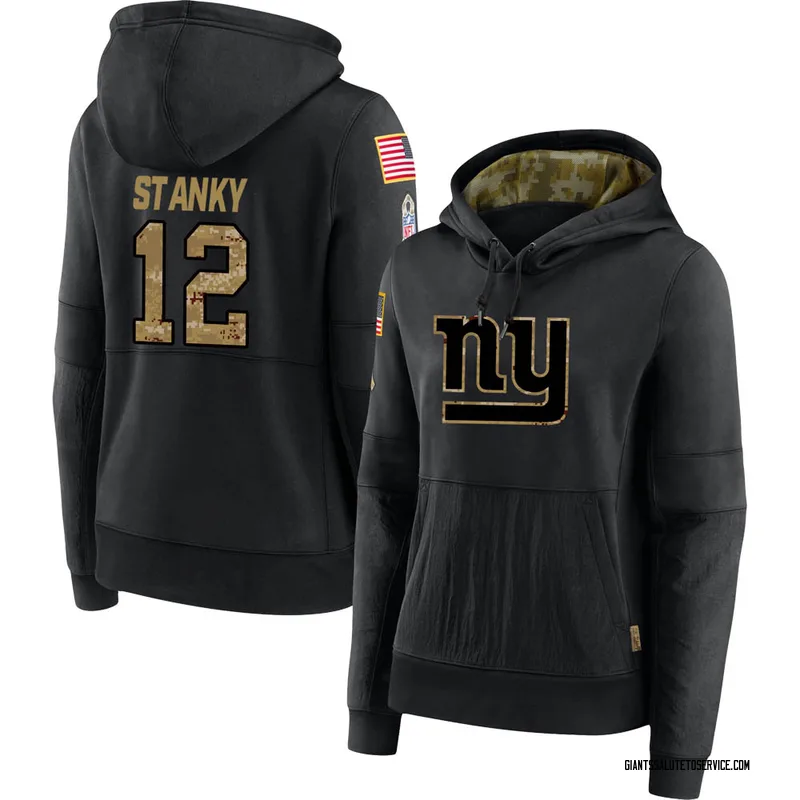 Women's Eddie Stanky New York Giants Black 2020 Salute to Service Sideline Performance Pullover Hoodie