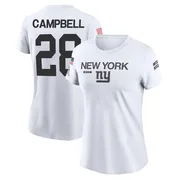 Women's Elijah Campbell New York Giants Legend White 2024 Salute to Service Performance T-Shirt