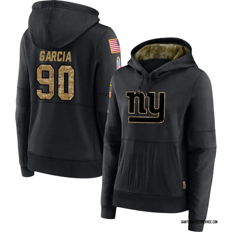 Women's Elijah Garcia New York Giants Black 2020 Salute to Service Sideline Performance Pullover Hoodie