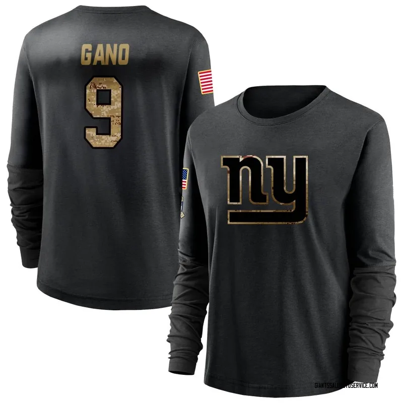 Women's Graham Gano New York Giants Black 2020 Salute To Service Sideline Performance Long Sleeve T-Shirt