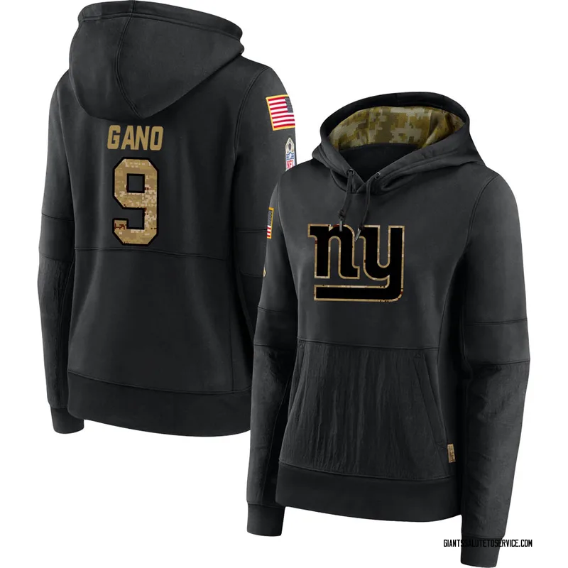 Women's Graham Gano New York Giants Black 2020 Salute to Service Sideline Performance Pullover Hoodie