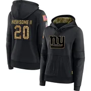 Women's Greg Newsome II New York Giants Black 2020 Salute to Service Sideline Performance Pullover Hoodie