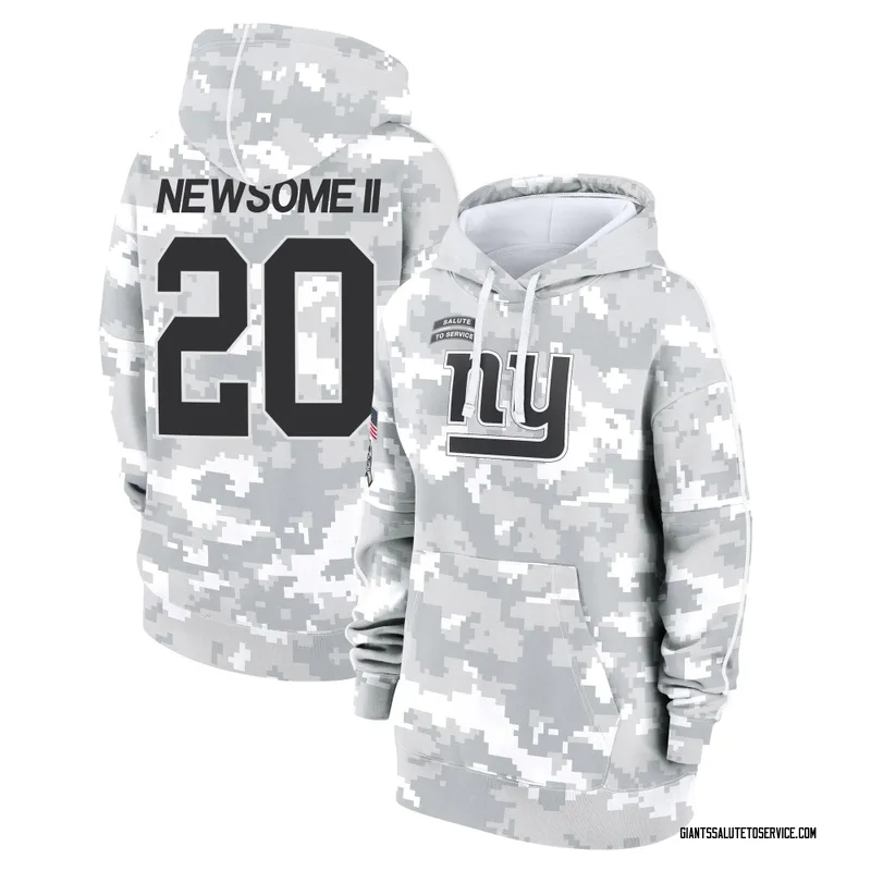 Women's Greg Newsome II New York Giants Camo Arctic 2024 Salute to Service Club Fleece Pullover Hoodie