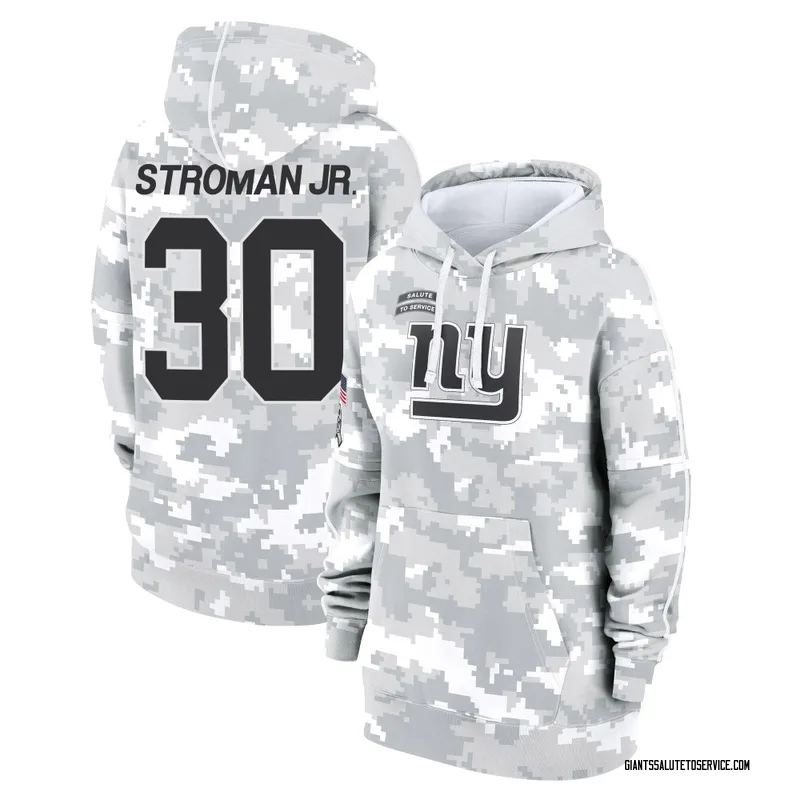 Women's Greg Stroman Jr. New York Giants Camo Arctic 2024 Salute to Service Club Fleece Pullover Hoodie
