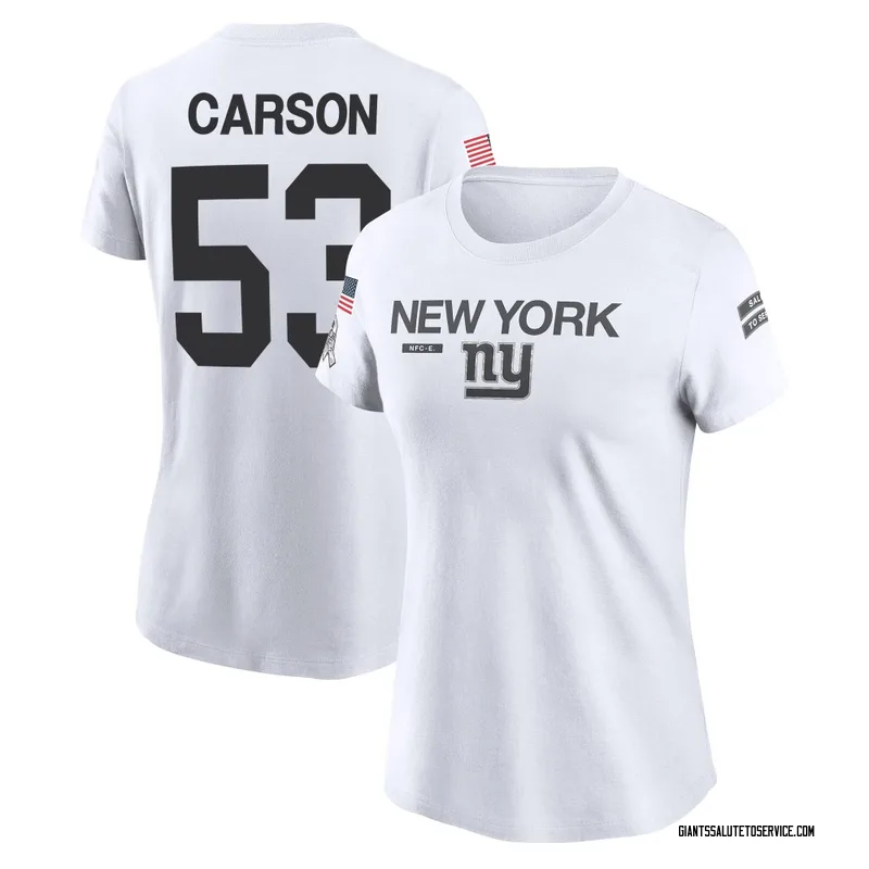 Women's Harry Carson New York Giants Legend White 2024 Salute to Service Performance T-Shirt