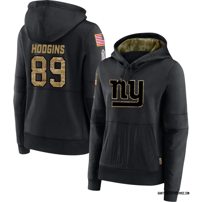 Women's Isaiah Hodgins New York Giants Black 2020 Salute to Service Sideline Performance Pullover Hoodie