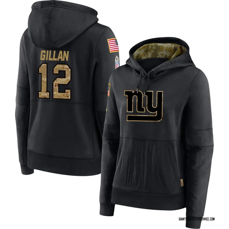 Women's Jamie Gillan New York Giants Black 2020 Salute to Service Sideline Performance Pullover Hoodie