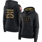 Women's Jason Pinnock New York Giants Black 2020 Salute to Service Sideline Performance Pullover Hoodie
