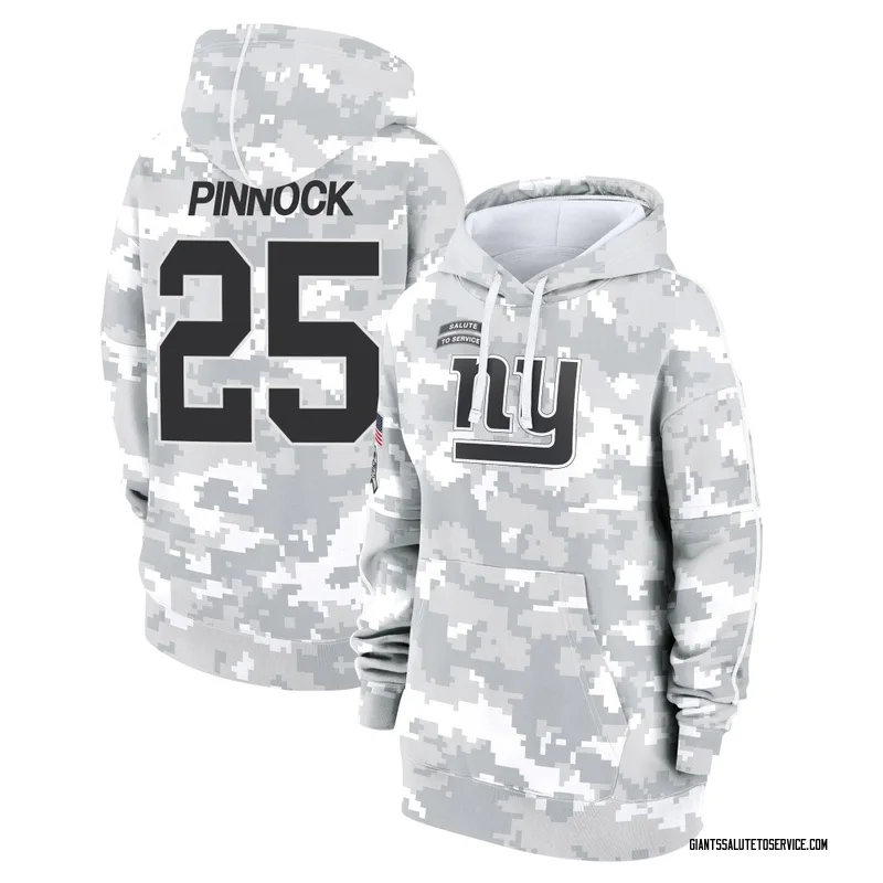 Women's Jason Pinnock New York Giants Camo Arctic 2024 Salute to Service Club Fleece Pullover Hoodie