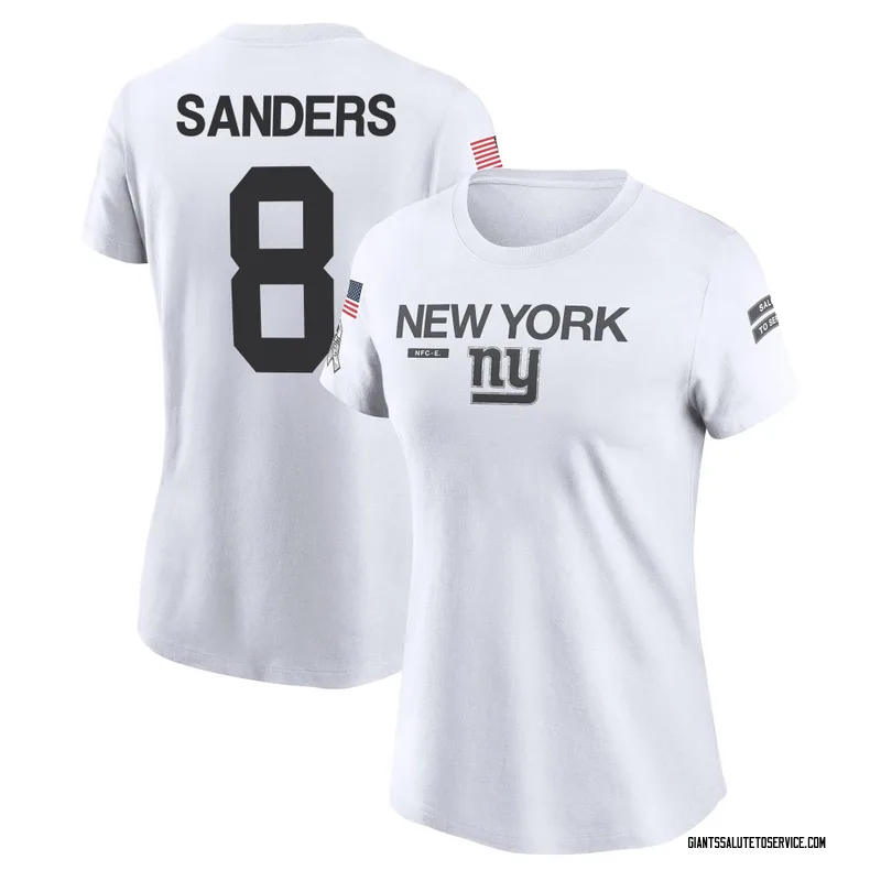Women's Jason Sanders New York Giants Legend White 2024 Salute to Service Performance T-Shirt