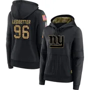 Women's Jeremiah Ledbetter New York Giants Black 2020 Salute to Service Sideline Performance Pullover Hoodie