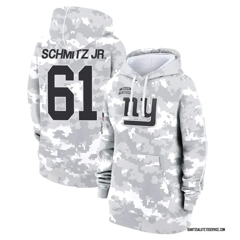Women's John Michael Schmitz Jr. New York Giants Camo Arctic 2024 Salute to Service Club Fleece Pullover Hoodie