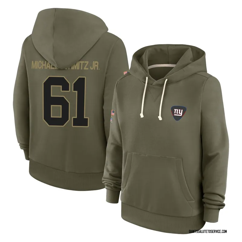 Women's John Michael Schmitz Jr. New York Giants Olive 2025 Salute to Service Hoodie