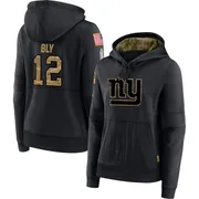 Women's Jordan Bly New York Giants Black 2020 Salute to Service Sideline Performance Pullover Hoodie